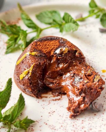 coulant de chocolate vegano