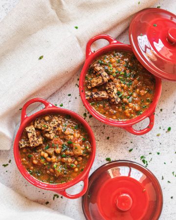 Lentejas con tofu