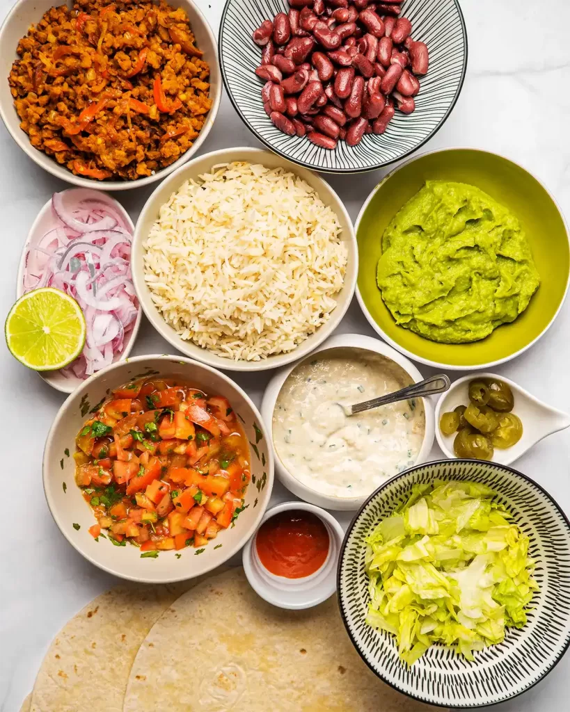 ingredientes burritos mexicanos veganos