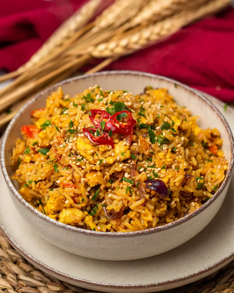receta de arroz tres delicias vegano