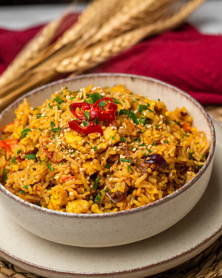 arroz tres delicias vegano